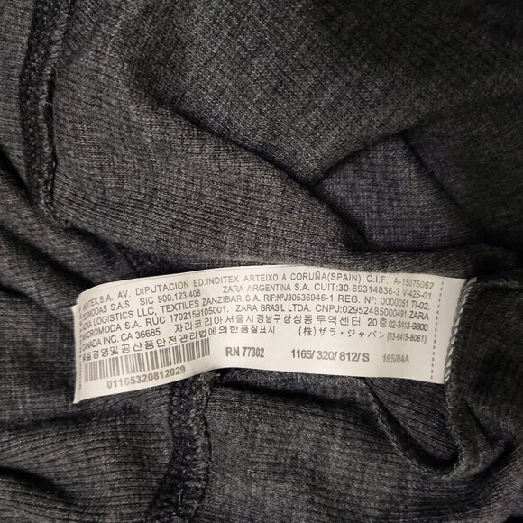 Zara W/B Collection Gray Silver Metallic Knit Top Sweater S - Picture 4 of 7